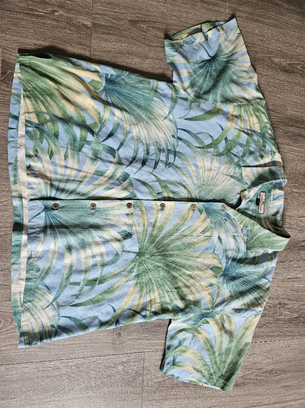 Tommy Bahama Men's Button Down Short Sleeve 100% Silk Palm Top XXL